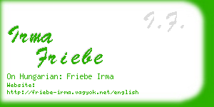 irma friebe business card